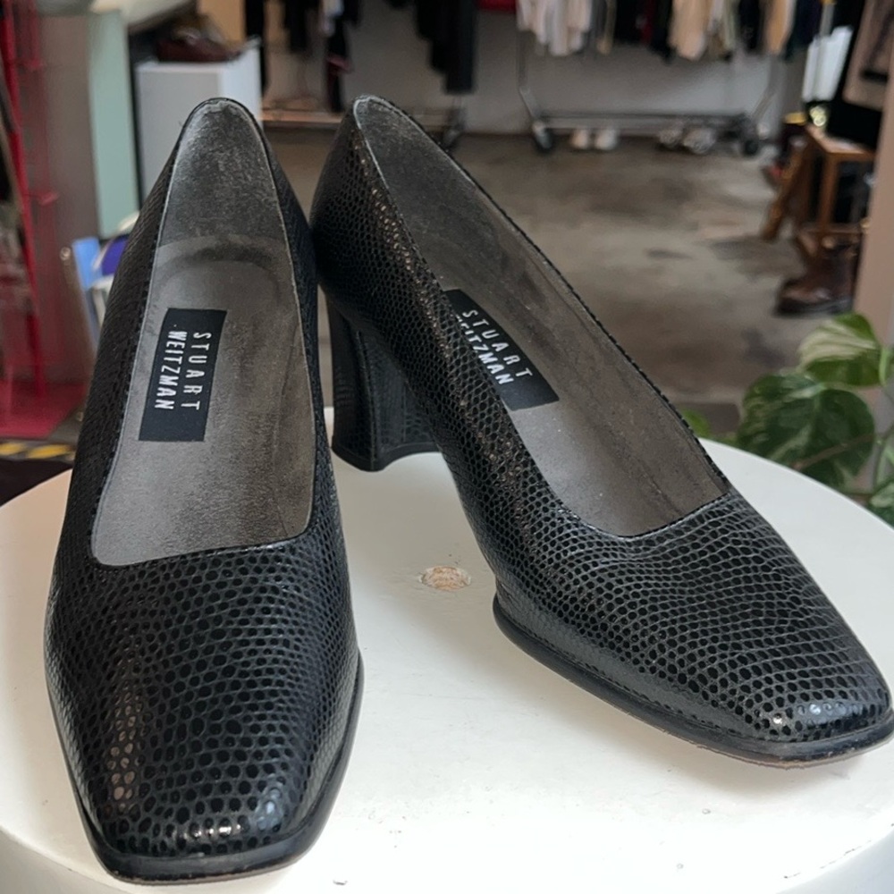 Stuart Weitzman block heel pumps